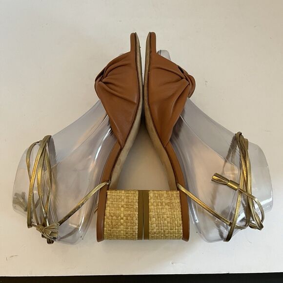 Clorinda Antinori Italy Leather Lace Up Knot Block Heel Sandal Shoes SZ 36 US 5 - Picture 7 of 10